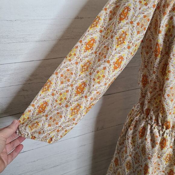 Sanctuary Dress Size Latge Elle Boho Dress Orange & Cream Print - Picture 6 of 12